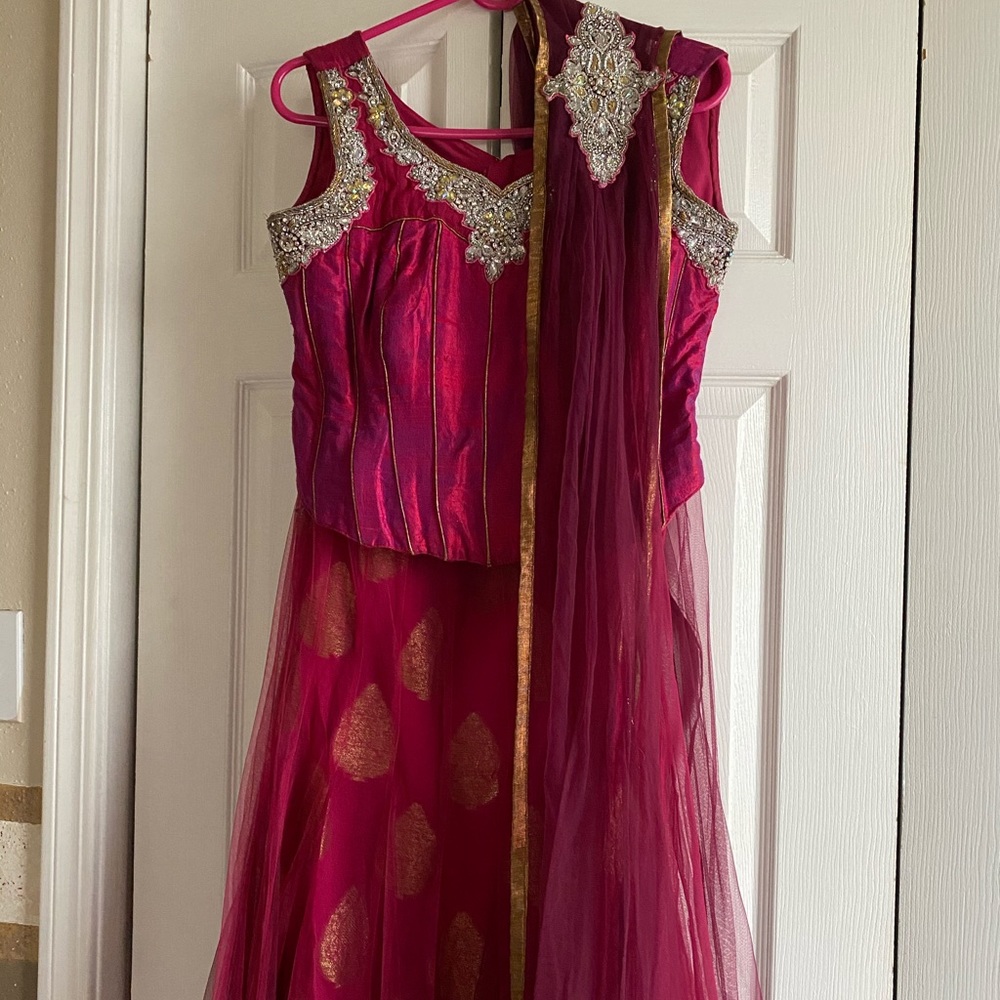 Lehenga with crop top